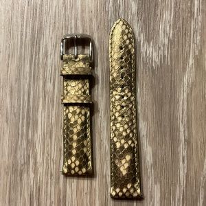 Michele Gold Python Strap - 18mm